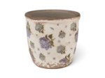 Pot de fleurs intérieur céramique beige bleu 11x11x10cm