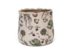 Pot de fleurs légumes beige céramique 18x18x16cm