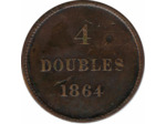 GUERNESEY 4 DOUBLES 1864 TTB