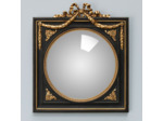 Miroir convexe cadre noir guirlande dorée 31x27cm