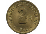 FRANCE 2 FRANCS PHILADELPHIE FRANCE LIBRE 1944 SUP+