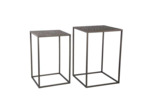 Ensemble de 2 tables d'appoints noires dorées 41x41x61cm