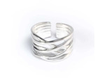 Bague Unique Ajustable Entrelacés Argent