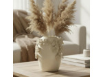 Vase Guirlande Fleurs céramique blanc 18x18x20cm
