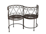 Banc de Jardin Confident en Fer Forgé Marron Vieilli 105x53x85cm