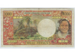 TAHITI PAPEETE 1000 FRANCS ND 1985 SERIE F.9 SIGNATURE 5 TB+