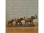 Déco famille 3 éléphants dorés 41x10x17cm