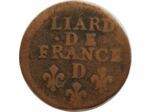 LOUIS XIV (1643-1715) LIARD DE FRANCE 1694 D (Lyon) B+