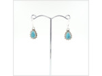 Boucles Turquoise en argent massif