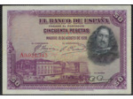ESPAGNE 50 PESETAS 12 AOUT 1928 TTB (W75b)