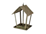 Mangeoire oiseau fer vitrée 19x19x29cm