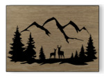 Paysage Montagnes avec Cerfs
