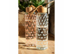 Flacon verre pois roses 550 ml sans BPA - Isabelle Rose