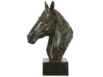 Tête de cheval noire polyrésine 33x15x40cm