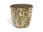 Cache-pot en Céramique Motif Citrons 14x13cm