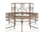 Banc tour d'arbre fer marron patiné 92x164x164cm