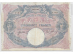 FRANCE 50 FRANCS BLEU ET ROSE SERIE H.7812 22-12-1917 TB+