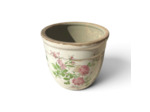 Pot de fleurs rond céramique beige rose 12x11cm