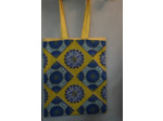 SAC TOTE BAG JAUNE ET BLEU GRANDES ET PETITES ANSES 46*38 CM