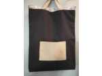 SAC TOTE BAG NOIR EXT TISSU INSTRUMENTS DE MUSIQUE INTERIEUR