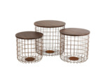 Ensemble 3 tables gigognes panier 48x47cm