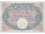 FRANCE 50 FRANCS BLEU ET ROSE SERIE Y.3784 17-8-1910 TB