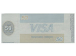 U.S.A. TRAVELERS CHEQUE VISA CREDIT LYONNAIS 50 DOLLARS 135.6002.521.897