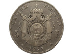 FRANCE 5 FRANCS NAPOLEON III 1855 BB (Strasbourg) TB (G734)