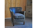 Fauteuil club vintage cuir Turner Camden 67x75cm