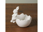 Coquetier lapin blanc dolomite 8x6x8cm