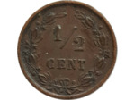 PAYS-BAS HOLLANDE 1/2 CENT 1884 TTB