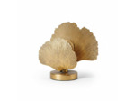 Lampe à Poser décorative 2 Feuilles Ginkgo Fer doré 15x32x33cm