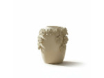 Vase Guirlande Fleurs céramique blanc 18x18x20cm