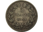 FRANCE 5 FRANCS LOUIS PHILIPPE I 1835 H (La Rochelle) TB+ (G678)