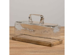 Plateau à cake et cloche Artisan 32x14x14cm