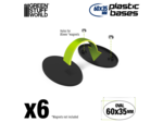 Socles plastiques ovales 60x35mm noir