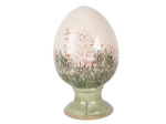 Décoration œuf sur pied céramique beige vert 15x15x24cm