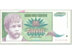 YOUGOSLAVIE 50000 DINARA 1992 SERIE AD TTB