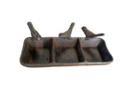 Mangeoire triple oiseaux fonte marron 19x11x5cm