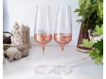 Duo de flutes à champagne en cristal peintes à la main au décors dorés qui peuvent être personnalisées