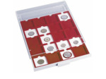 BOX MONNAIE 20 CASES ROUGE CARRES 50 X 50 MM