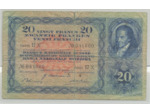 SUISSE 20 FRANCS 23-03-1944 SERIE 17X TB