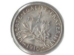 FRANCE 1 FRANC ROTY 1910 SUP-  RAYURE