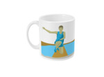 Tasse de saut athlétique homme à personnaliser | Tasse athlétisme | Artiste Sportive
