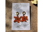 Boucles d'oreilles lys orange