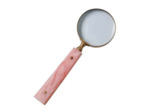 Loupe laiton manche rose 23x8x8cm