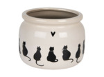 Pot de fleurs chats céramique beige 20x20x15cm