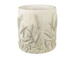 Pot de fleurs pierre tige de blé beige vert 13x13cm