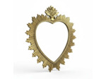 Miroir coeur sacré or résine 39x54x2cm