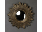 Miroir convexe soleil doré antique 18cm